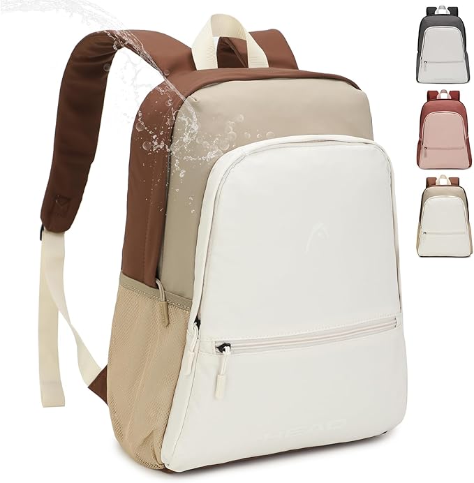 HEAD Waterproof Travel Backpack for Women & Ladies, Casual Daypack for Sport/Gym/College Work/Workout/Outdoor/Daily Use, Lightweight Laptop Backpacks for 13.5 inch Notebook