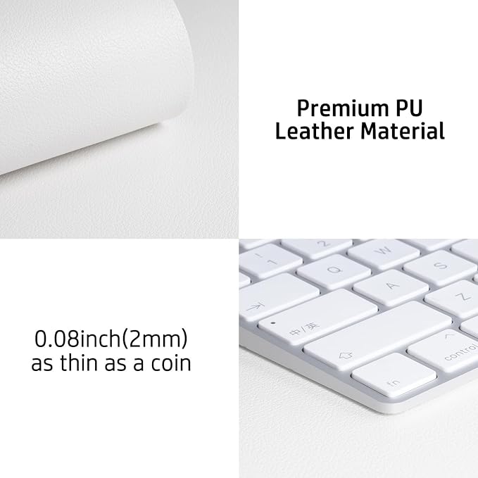 Aothia Leather Desk Pad Protector, Mouse Pad, Office Desk Mat, Non-Slip PU Leather Desk Blotter, Laptop Desk Pad, Waterproof Desk Writing Pad for Office and Home (Off-White,31.5" x 15.7")