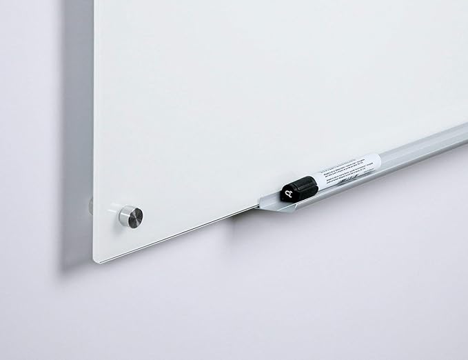 Audio-Visual Direct Magnetic Ultra White Glass Dry-Erase Board Set - 8' x 4' - Includes Magnets, Hardware & Marker Tray