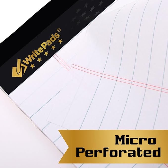 KAISA Small Legal Pads 5" x 8" Note Pads, Narrow Ruled Writing Pads, 50 Sheets Perforated Notepads, 20lb Heavyweight Rigid Back Premium Legal Pads, White Paper Pads, 12Pads