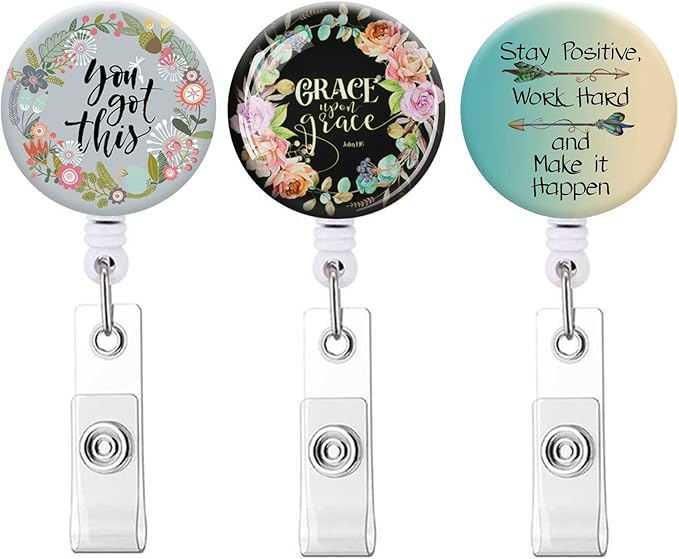 Badge Reels,Nurse Badge Holder,Retractable Badge Reel with Clip ID Card Holders for Office Worker Doctor Nurse