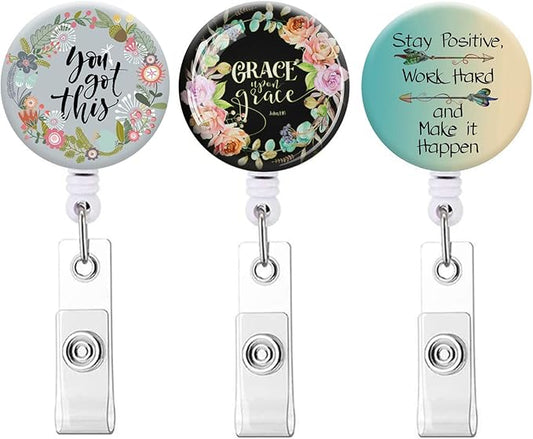 Badge Reels,Nurse Badge Holder,Retractable Badge Reel with Clip ID Card Holders for Office Worker Doctor Nurse