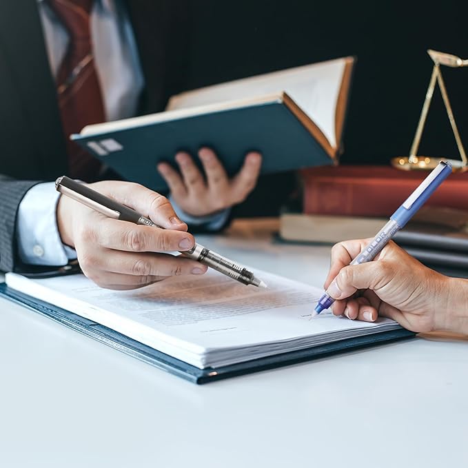 EYEYE Needle Rollerball Pens 0.5mm, 12 Pack 3 Colors Extra Fine Point Roller Ball Pen Quick Dry, Liquid Ink Pens Fine Point Smooth Writing Pen for Journaling, Note Taking, Office, School Supplies