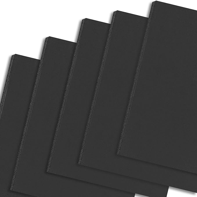 Mat Board Center, Pack of 10 Acid-Free Foam Boards, 9x12 inch Black Foam Boards, 3/16" Thick