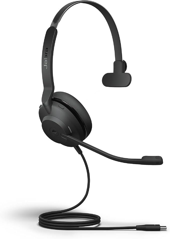 Jabra Evolve2 30 SE Wired Mono Noise Cancelling Headset - Features 2-Microphone Call Technology and USB-C Cable - MS Teams Certified, Works with All Other Platforms - Black