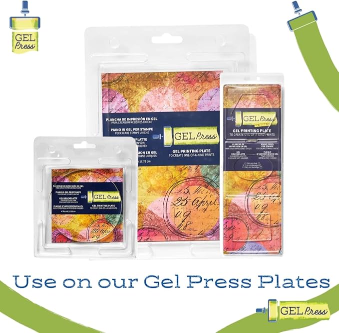 Gel Press Rubber Brayer - for printmaking, Scrapbooking, Paper Crafts, Home Decor & More - 4 Inches, Blue & Green