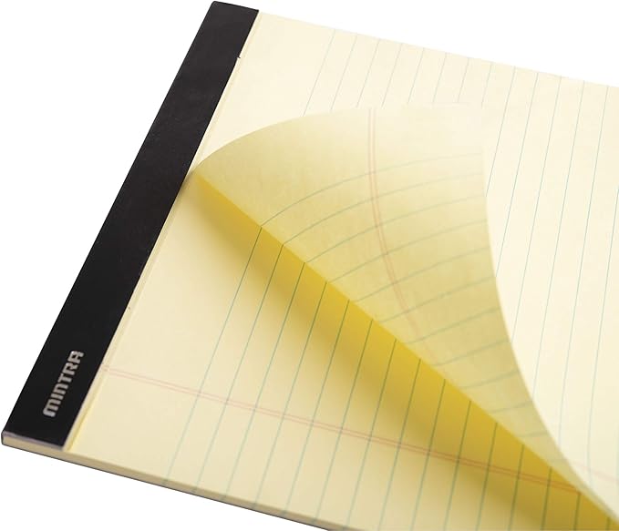 Mintra Office Legal Pads, ((xBasic, 8.5in x 11in, Wide (Canary), 36pk (6-6pks)), Wide Ruled, 50 Sheets per Notepad, Micro perforated Writing Pad, Notebook Paper for School, College, Office, Work