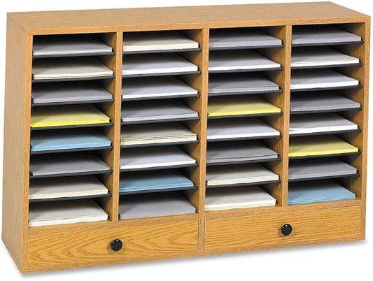 Safco, SAF9494MO, Adjustable Compartment Literature Organizers, 1 Each, Oak
