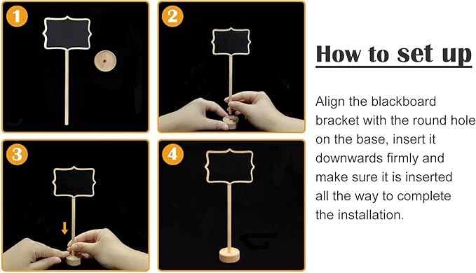 15 Pack Wood Mini Chalkboard Signs (Water-Based Chalk and Replacement Stickers Are Included) Small Rectangle Chalkboards Blackboard for Weddings, Message Board Signs and Special Event Decorations