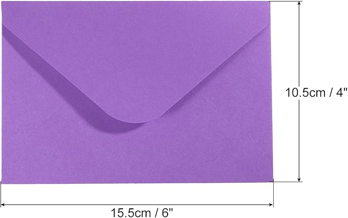 PATIKIL Mini Envelopes, 50 Pack Gift Cards Business Cards Envelope for Greeting Weddings, Purple
