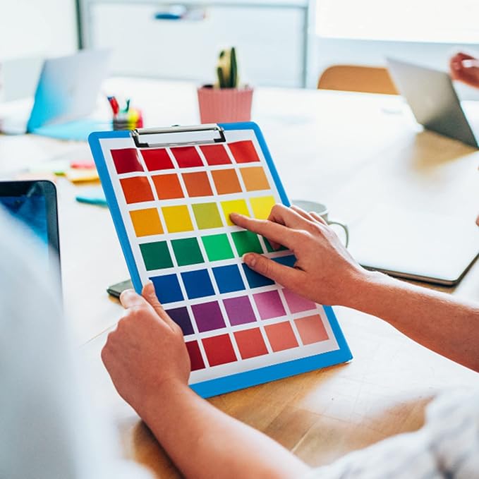 Clipboards, HERKKA 25 Pack Plastic Office Clipboards, Assorted Transparent Color Plastic Clipboards, Low Profile Clip Standard A4 Letter Size