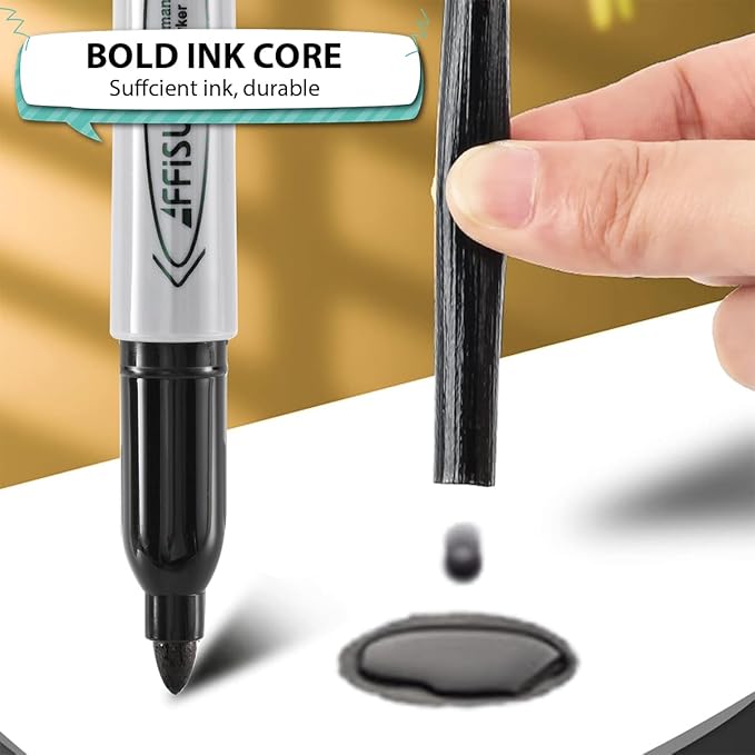 Permanent markers, 120 packs permanent markers bulk, quick drying in one second, waterproof, smooth, not easy to erase, durable, can be marked on glass, tiles and cloth, office supplies,Gray shell