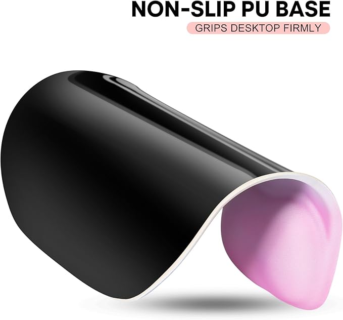 JIKIOU Mouse Pad, 2 Pack Ergonomic Mouse Pads with Comfortable Gel Wrist Rest Support and Lycra Cloth, Non-Slip PU Base for Easy Typing Pain Relief Durable and Easy to Clean Small Rainbow