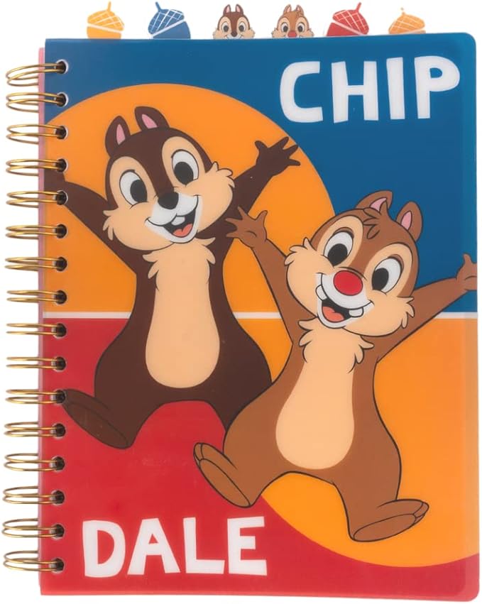Innovative Designs Disney Chip and Dale Tab Journal Notebook, Spiral Bound, 144 Lined Pages, 8 x 7