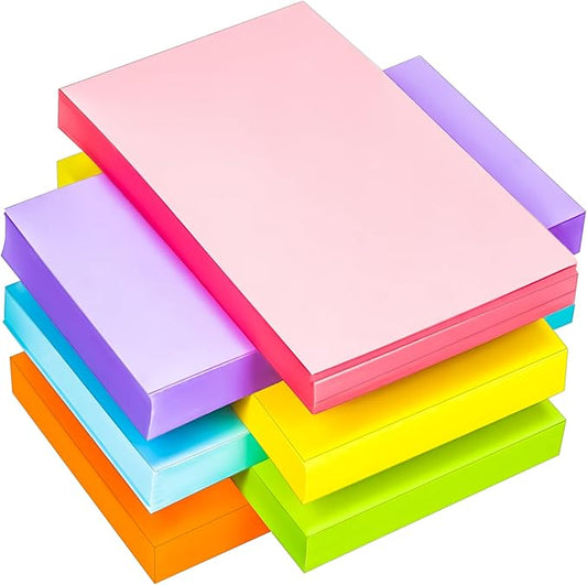 MotBach 280Pcs 3x5 Inch Blank Colorful Index Cards Colored Flash Cards, Assorted Neon Colored Notecards Study Cards, Index Flash Note Cards for Office Home School Learning Note Taking To Do List