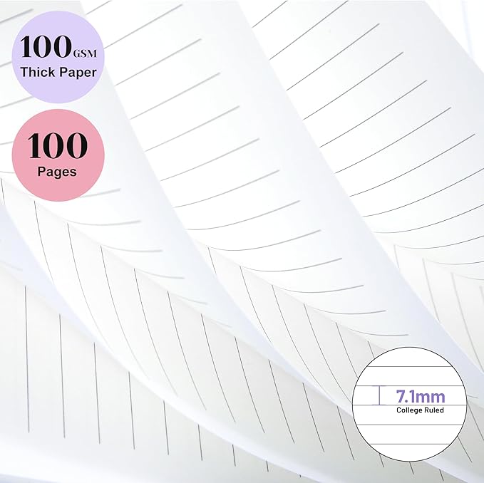 Yoment Spiral Notebook 8.5 x 11 A4 Large Notebooks for Work College Ruled Journaling Notebooks, 100 GSM Paper, Spiral Bound Journal for School Note Taking Writing, A4 Purple