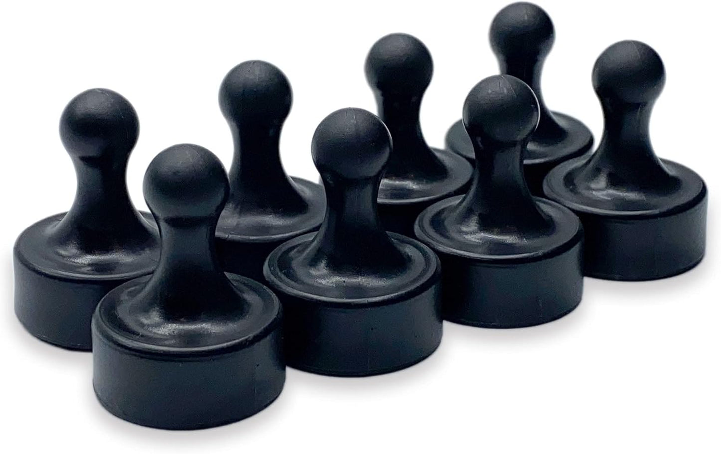 GLASSBOARD STUDIO Powerful Neodymium Magnets, Pawn-Shaped - Strong Fridge/Refrigerator and Whiteboard Magnet, Ideal for Office, Kitchen, Crafts - Rare Earth, Heavy Duty (8, Black)