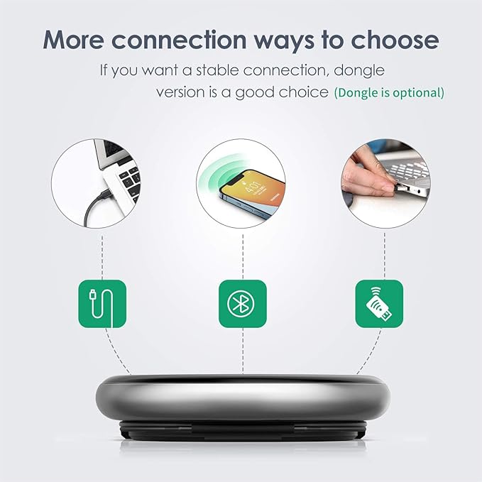 Yealink Teams Certified Speakerphone Wireless Speaker with Microphone Bluetooth for Conference Meeting CP700 Noise Reduction Home Office 360° Voice Pickup (Package Without dongle)