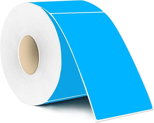 Colored Labels Stickers 3 x 5 Inch, Removable Rectangular Moving Labels, Large Color Coding Labels Moving Stickers- 250 Pack/Blue