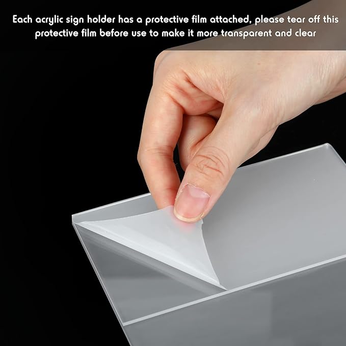 Vicenpal 5 x 7 Inch Acrylic Sign Holder Acrylic Picture Frames Plastic Picture Flyer Holder l Shaped Photo Frames Self Standing Desktop Table Signs for Office, Store, Restaurant, Horizontal(20 Pcs)