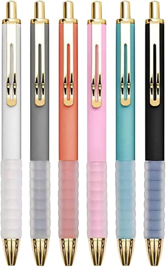 Pens, Pens Fine Point Smooth Writing Pens, Personalized Ballpoint Pens Bulk, Flair Colorful Pens, Black Ink 1.0 mm Journaling Pen, Office Supplies for Women & Men, Note Taking(6-pack)