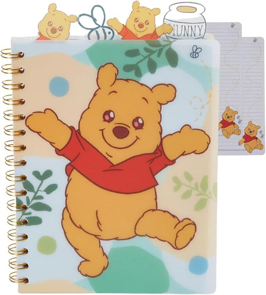 Innovative Designs Winnie the Pooh Tab Journal Notebook, Spiral Bound, 96 Lined Pages, 8 x 7 inches