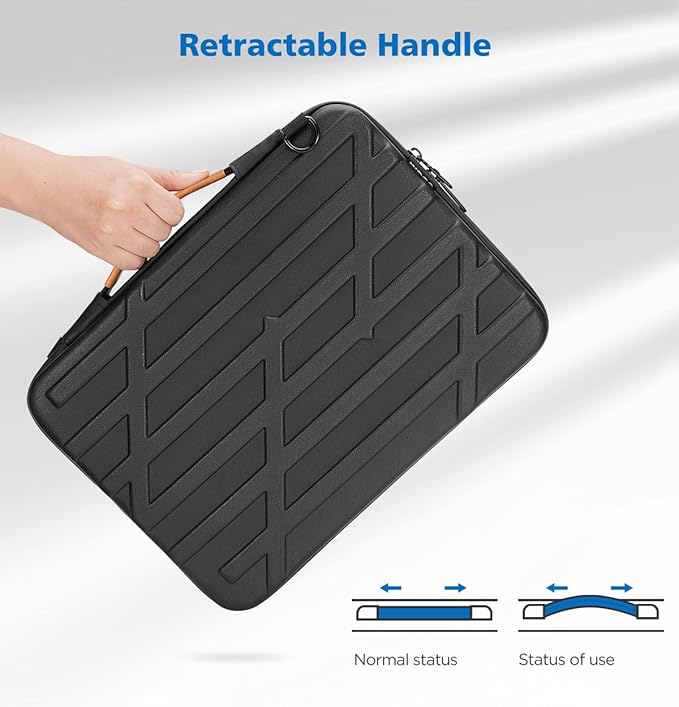 NIDOO 14 inch 13 inch Laptop Sleeve Case Bag for 14" 13" MacBook Pro M3 M2 / 13.6" MacBook Air/ 13.5" Surface Laptop 4 5/14" ThinkPad X1 Yoga Carbon Computer Carrying Case Shockproof Hardshell Handle