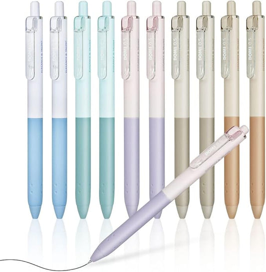 AUAUY 10Pcs Retractable Gel Ink Pens, Quick Dry Gel Ink Pen, Smooth Writing Pens, 0.5mm Black Ink Pens, Office School Supplies Gifts for Women & Men