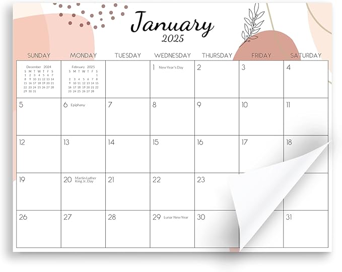 SKYDUE 2025 Magnetic Calendar for Refrigerator, Fridge Calendar 2024-2025, Jul 2024 to Dec 2025 18 Months Magnetic Calendar, 10" x 8", Aesthetic Sketch