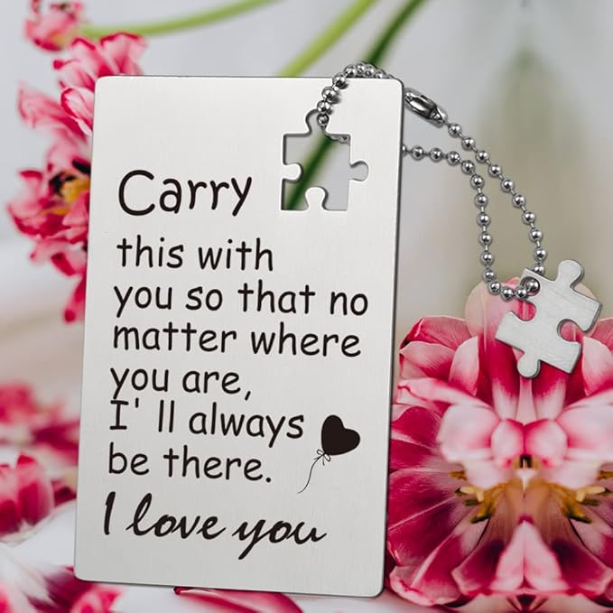 llxxeyopqdxz Engraved Wallet Insert Card Anniversary Card for Men or Women From Wife Mini Love Notes for Him Husband Gifts Long Distance Relationship Anniversary Hubby Gifts