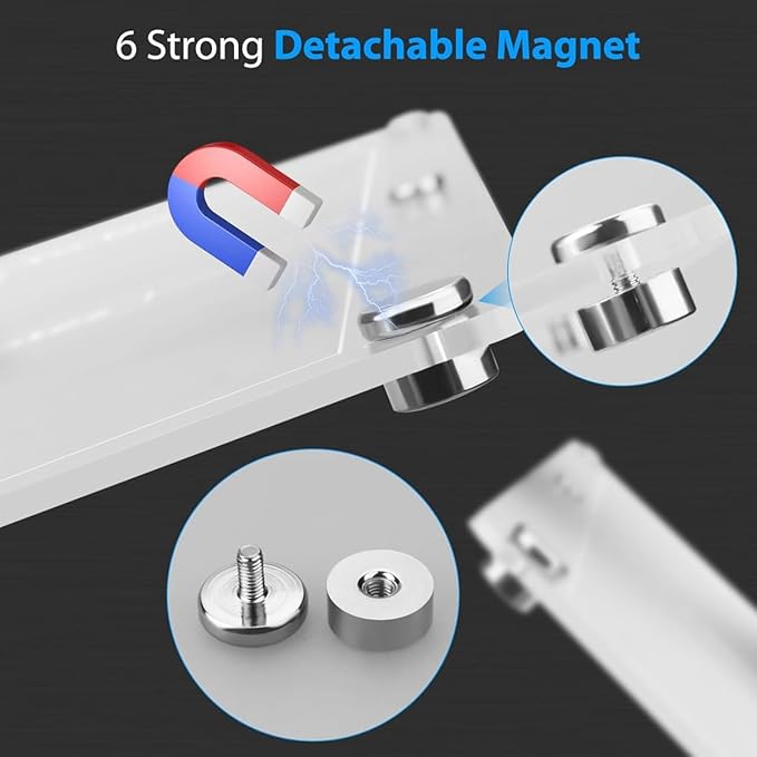 Acrylic Meal Planner Magnetic Menu Board for Kitchen Fridge with 6 Markers, Clear Refrigerator Weekly Planning Noteboard Grocery/Shopping List/Chore Chart, Magnetic Pen Holder Eraser 15.7" x 11.8"