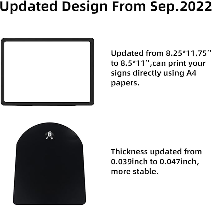 Sign Holder Stand,Sign Stand for Display,Adjustable Sign Holders For Table Top,Table Sign Holders 8.5 x 11,6 Packs, (Black, 39''height -2pcs)