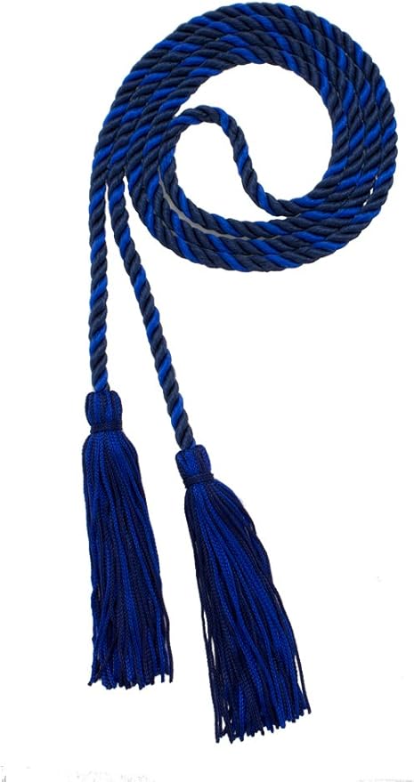 Tassel Depot Graduation Honor Cord - Navy/Royal - Every School Color Available - Made in USA