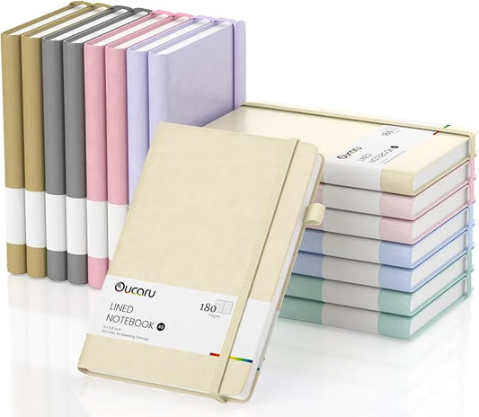 Lined Journal Notebook, 16 Pack, 180 Pages, A5 Journals for Writing, 100 GSM Thick Paper, Small Notebooks Daily Journal for Women Men Work, Business, School, Travel Supplies