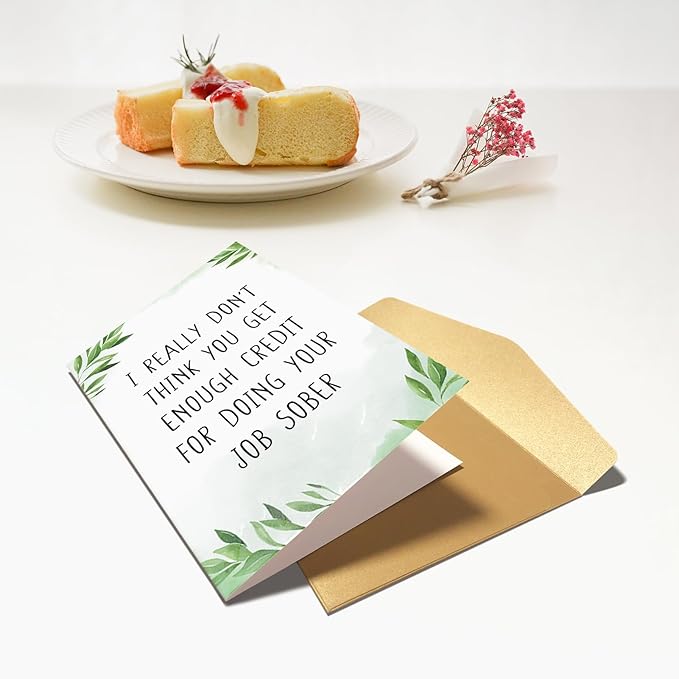 Chenive Funny Retirement Card for Boss, Coworker Leaving, or Boss's Day - 8 x 5.3 Inch with Envelope