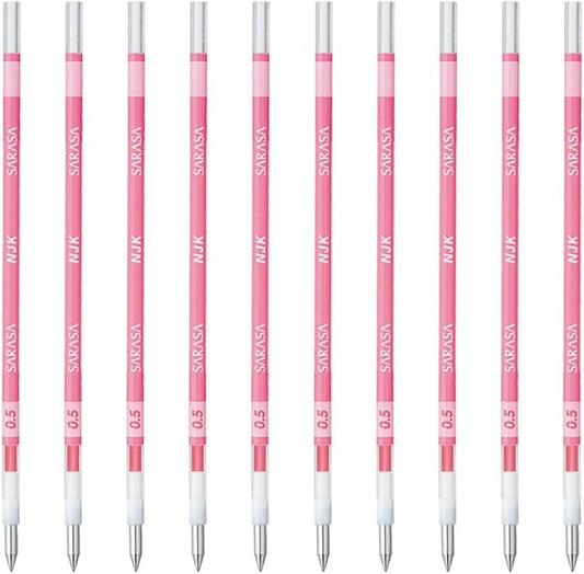 Zebra Ballpoint Pen Refill, Sarasa, NJK-0.5 Lead, Pink, 10 Count BRNJK5P