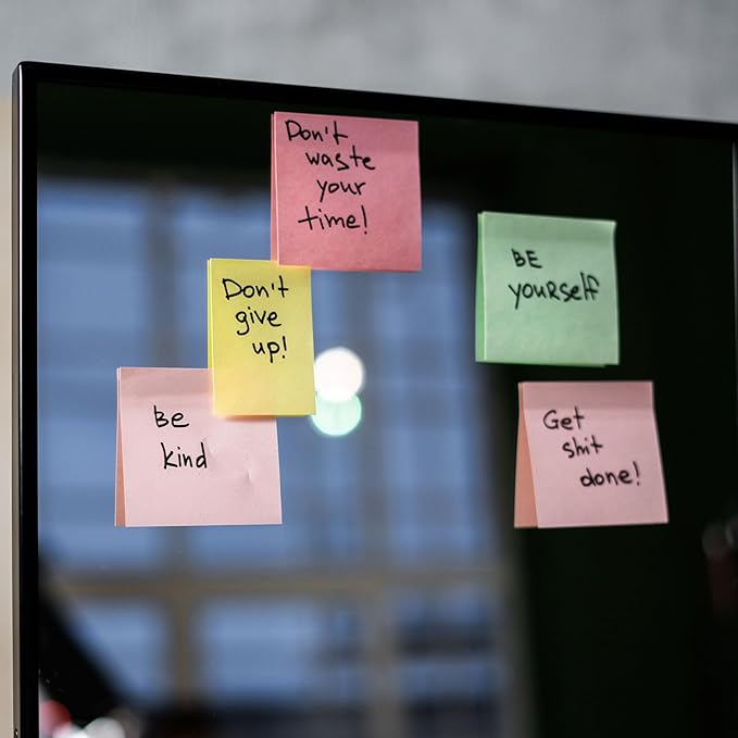 Sticky Notes 3x3 Inches, 12 Pads Bright Colors Sticky Notes,Colorful Sticky Notes, Self-Stick Note Pads, Sticky Notes Bulk,50 Sheets/Pad (6Pads)