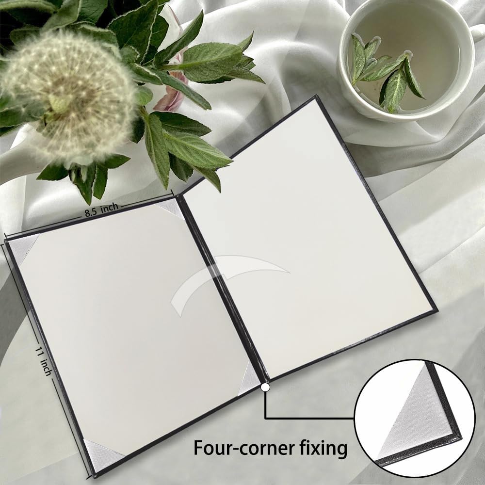 Diploma Cover 8.5x11 Inch, Graduation Certificate Holder - Elegant Faux Leather Folder for Graduation, Wedding Officiant,Black-1 Pack