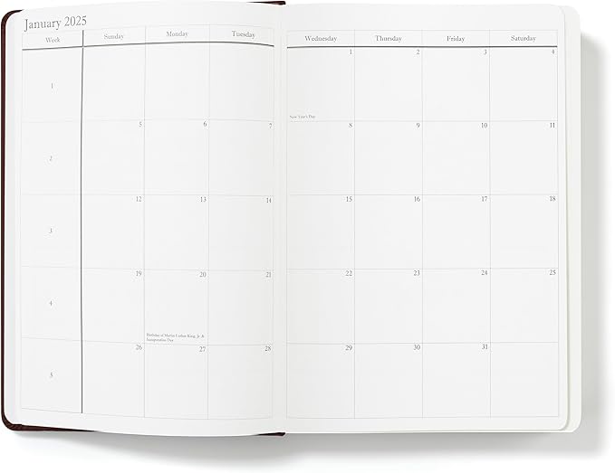Wykeham's Executive 2025 Daily Journal Planner – Customization Available (Personalized Conker, 8.5"×5.5")