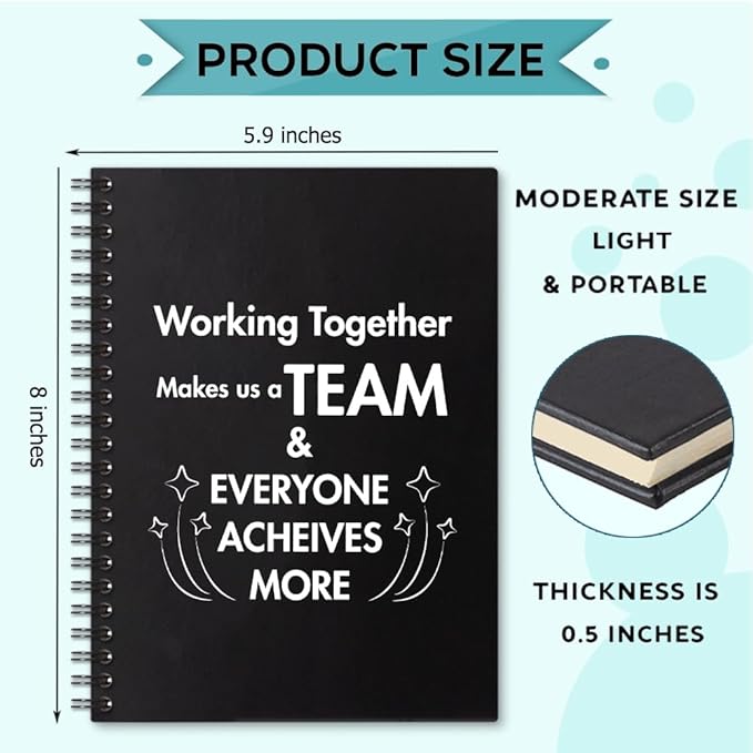 Working Together Make Us A Team 160 Blank Pages Spiral Notebook, Team Notebooks for Employees, Team Gifts for Staff, Teamwork Gifts for Coworkers, Team Member Gifts for Colleagues C