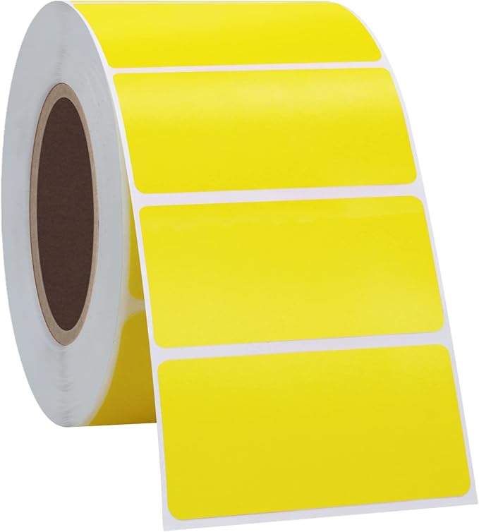 Hybsk 2x1 inch Color Direct Thermal Labels for Shipping, Barcodes, Address, Compatible with Rollo Label Printer & Zebra Desktop Printers (2"x1",Yellow)