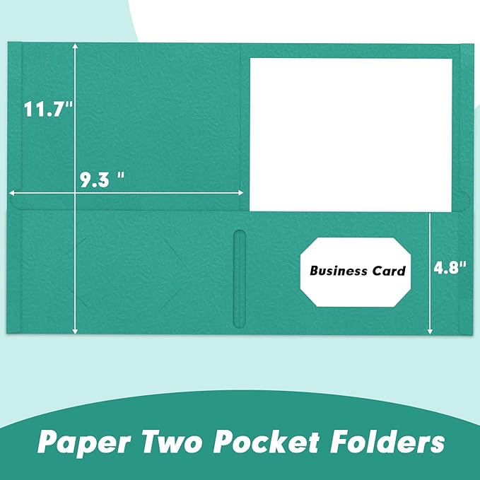 Two Pocket Folders, RAZCC 30 Pack 2 Pocket Folders Fit Letter Size Paper, Paper Folders with Pockets for School Office Business Home, Assorted 5 Colors