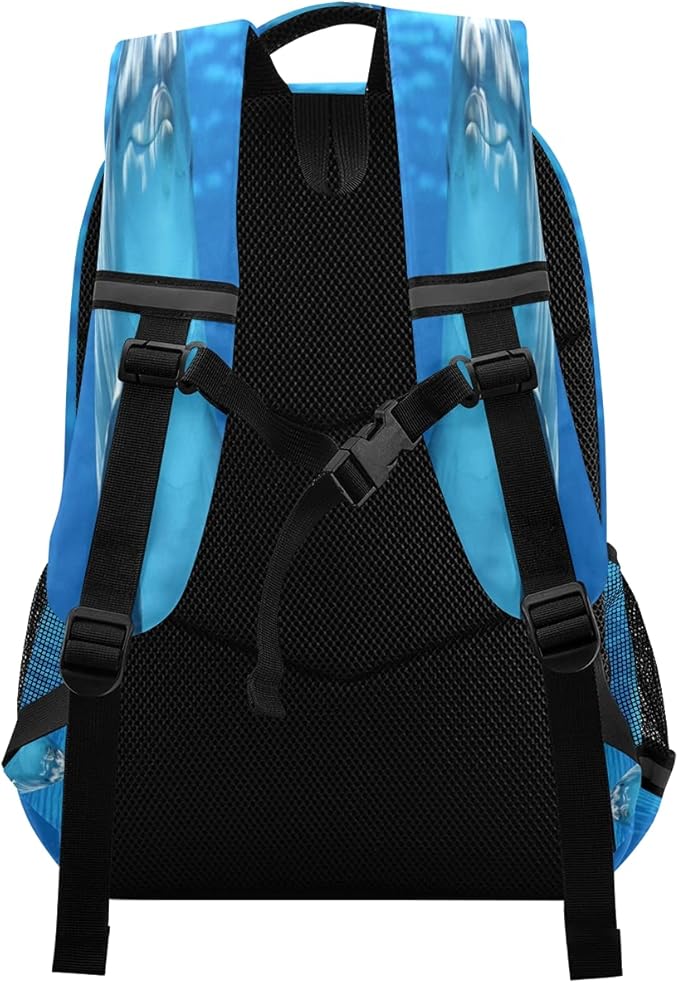 AUUXVA Cute Dolphin Sea Ocean Backpack School Bookbag Laptop Purse Casual Daypack for Teen Girls Women Boys Men College Travel