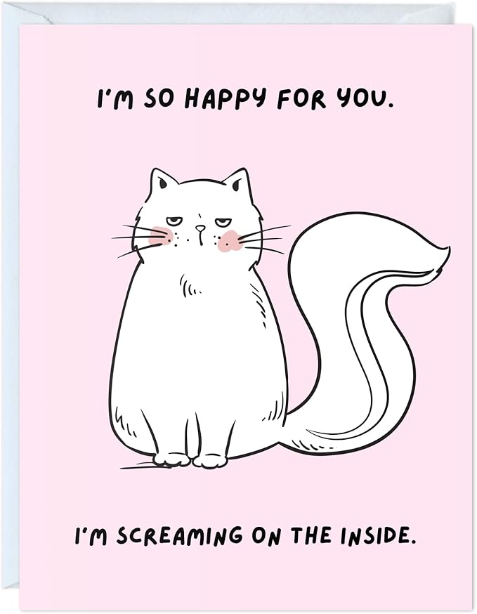 ALY LOU Congratulations Card, Graduation Card, Congrats Grad for Him/Her, Funny New Job Promotion, New Home, Wedding Celebration (I’m So Happy For You. I’m Screaming On The Inside.)