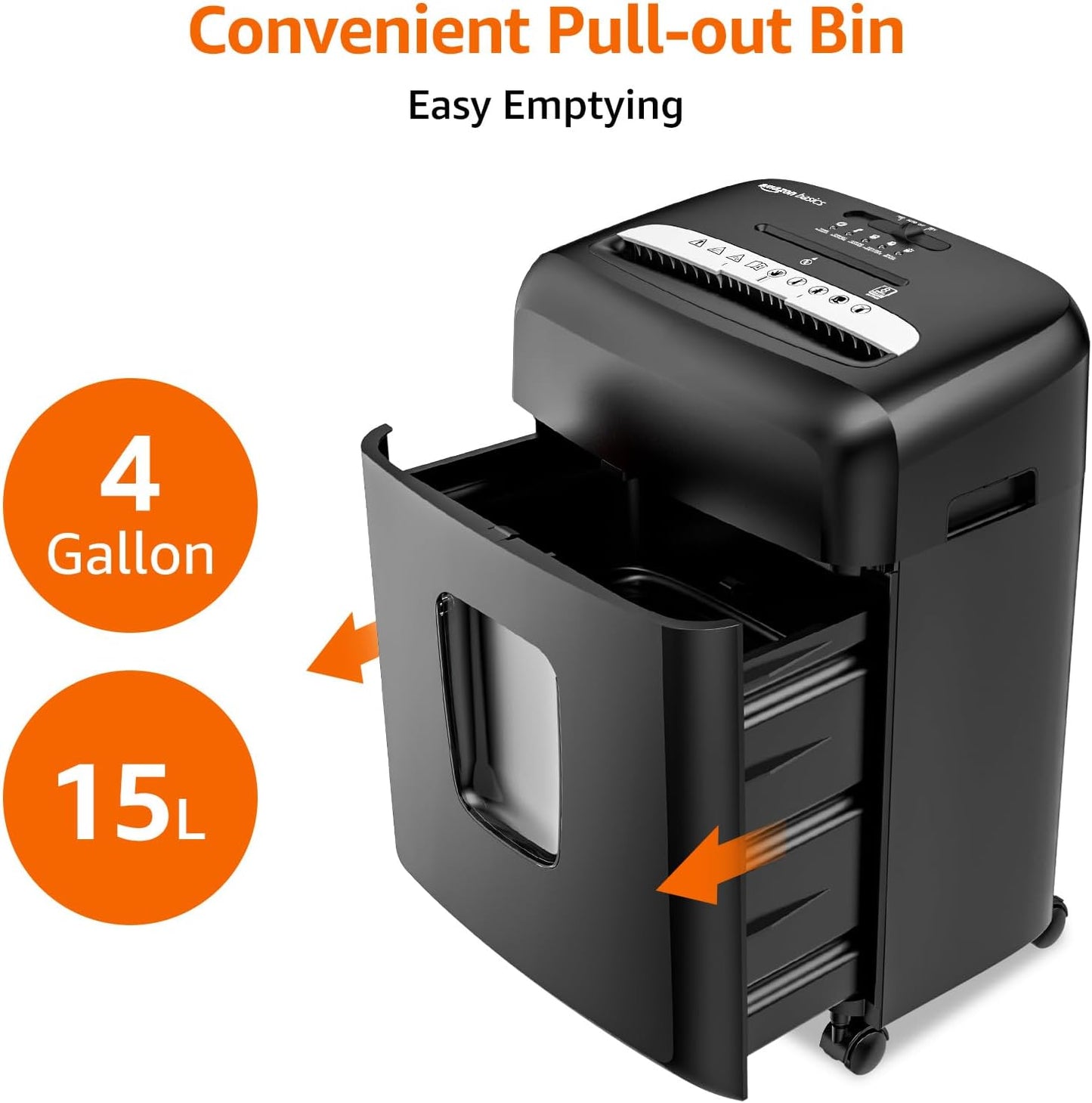 Amazon Basics Micro Cut Paper Shredder, CD, and Credit Card Shredder, 8 Sheet (New Model), Black