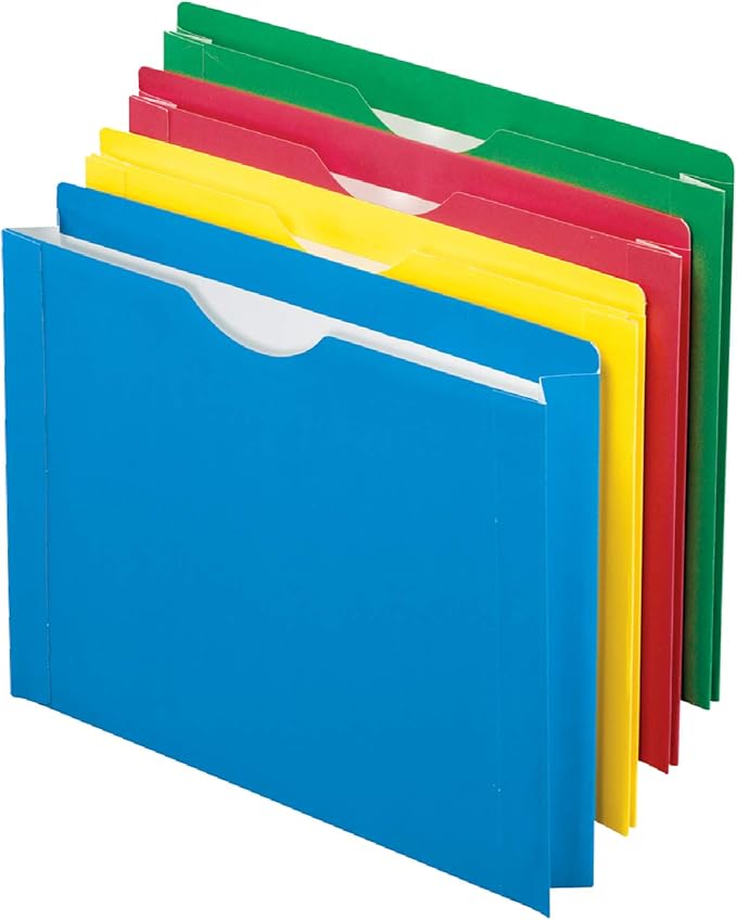 Pendaflex File Jacket, Letter Size, Assorted Colors, 2-Inch Expansion, Acid Free