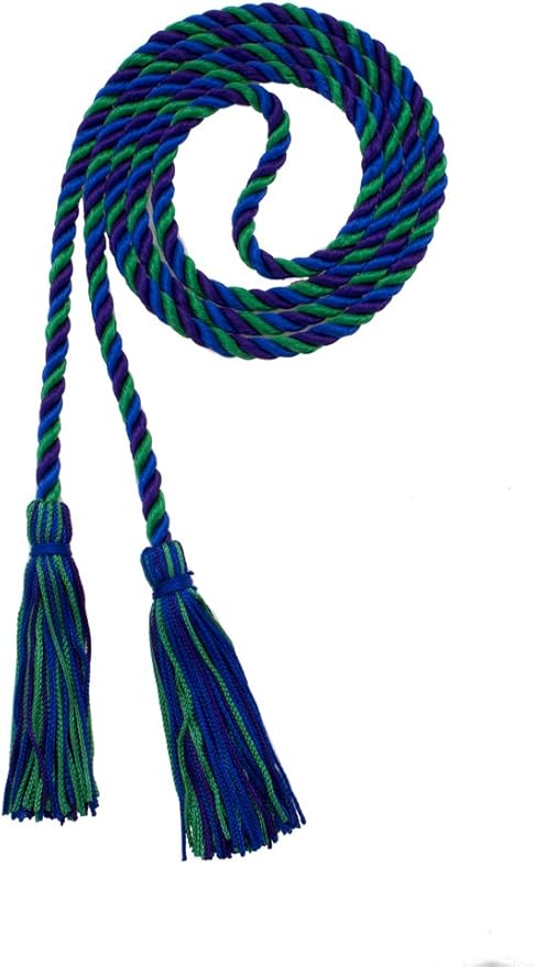 Tassel Depot Graduation Honor Cord - Royal/Purple/Kelly - Every School Color Available - Made in USA