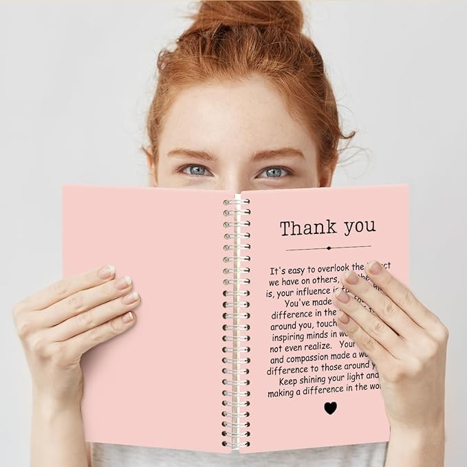 Thank You Pink Hardcover 160 Pages Spiral Notebooks, Funny Thank You Gifts for Women Men Coworkers Leader Mentor, Appreciation Gifts for Employees, Thanksgiving Gifts for Colleagues Leaders
