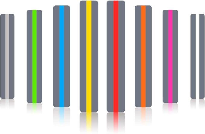 Guided Reading Strips/Colored Overlay/ Highlight Strips/Highlighter/Bookmark/ Assorted Colors Help with Dyslexia for Children and Teacher Supply Assistant (8 Pack)