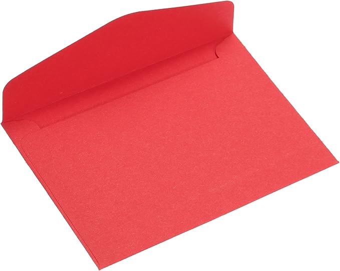 PATIKIL Mini Envelopes, 100 Pack Paper Blank Small Items Storage Business Card Holder for Greeting Note Party, Red
